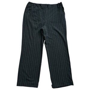 Larry Levine Petite Black White Pinstriped Pants Size 12P
